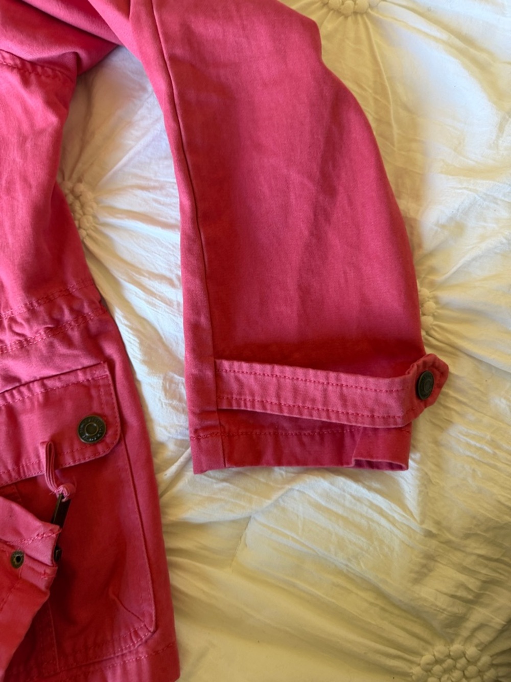 ✅Prince & Fox brand Hooded 100% cotton jacket in pink almost coral color. Wms L - Picture 6 of 13